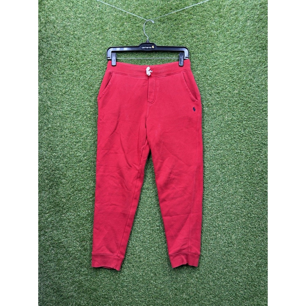 Polo Ralph Lauren Sweatpants Youth Large 14/16 Red Joggers Cuffed Comfort y2k